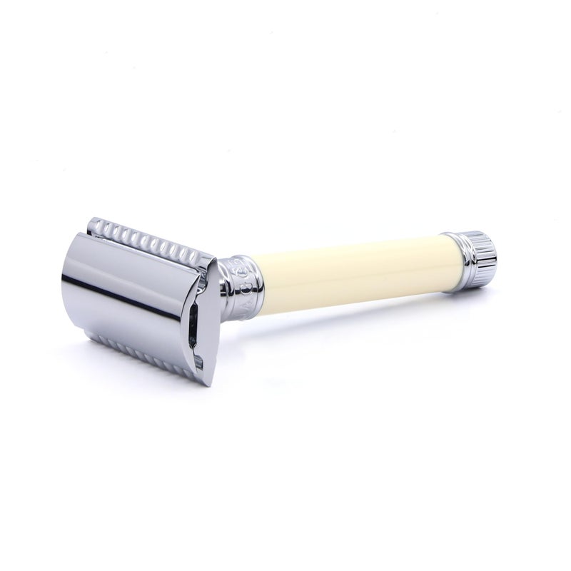 Edwin Jagger DE87BLAMZ Classic Double Edge Manual Eco-Friendly and Reusable Safety Razor for Men and Women for Shaving Cream or Soap Fits All DE Razor Blades (Imitation Ivory) - Image 2